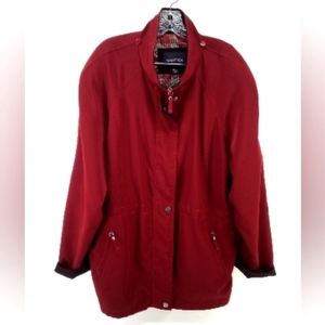 Vintage Nautica Red Snap Hood Vegan Jacket XL Unisex